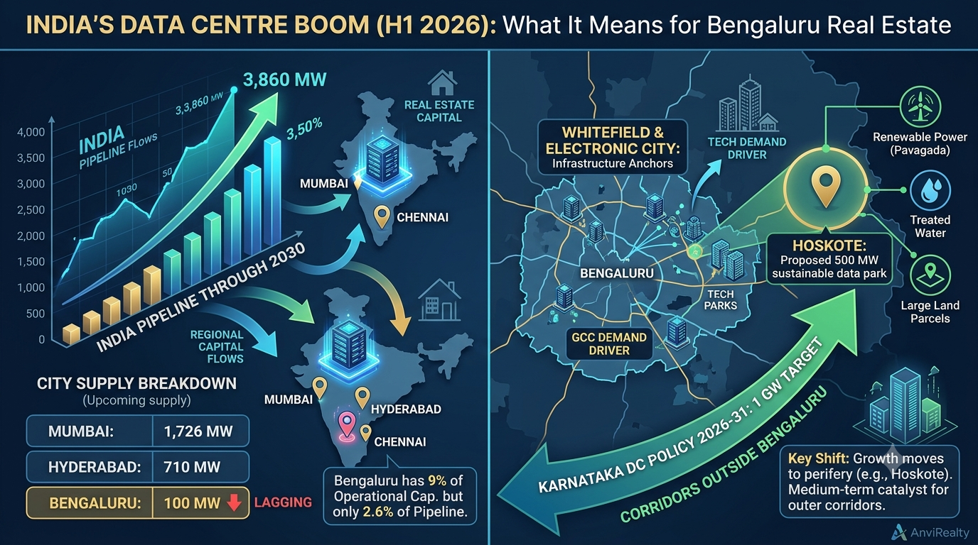 India Data Centre H1 2026: Impact on Bengaluru Real Estate & Areas