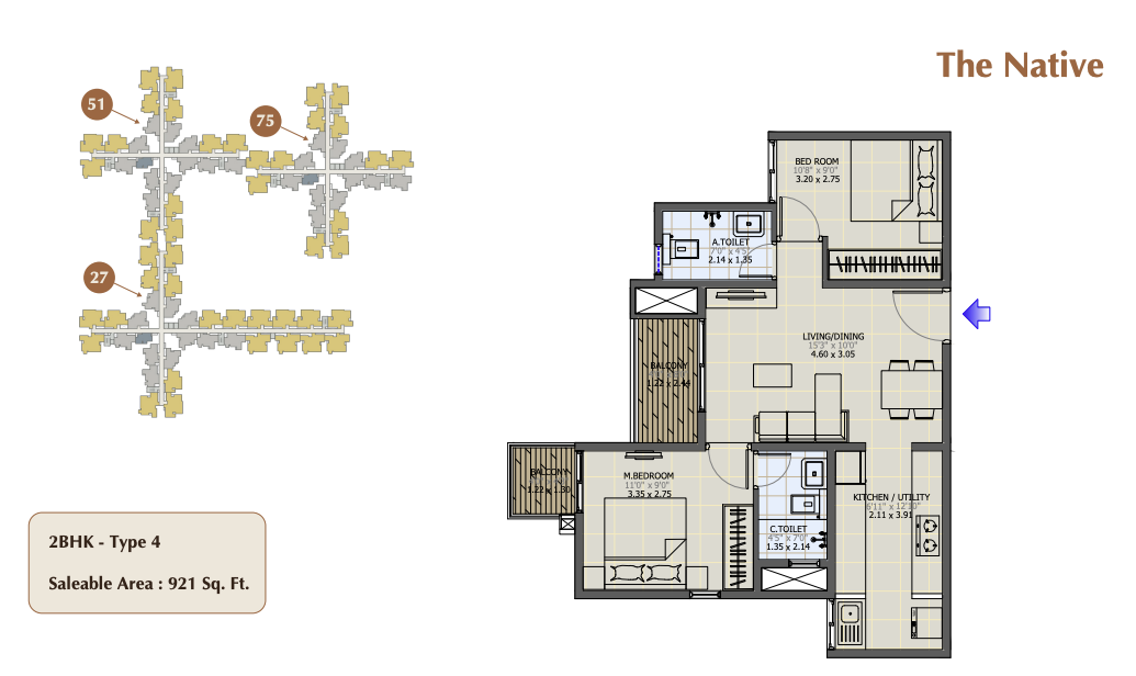 2BHK - Type 4